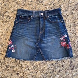 Embroidered Denim Miniskirt